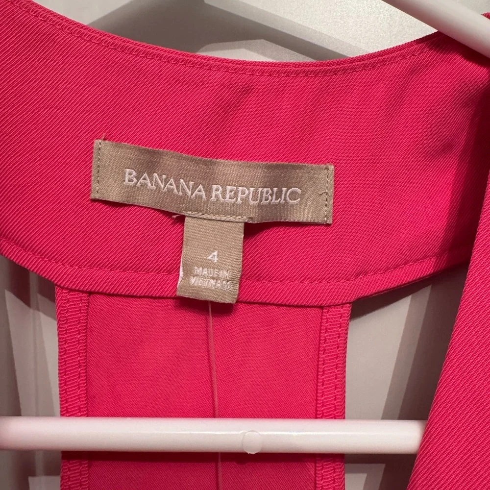 Banana Republic NWT Hot Pink V-Neck Racerback Sleeveless Pockets  Dress Sz 4 - Picture 3 of 6